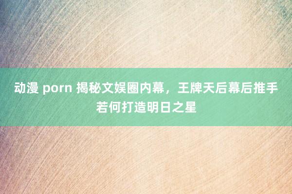 动漫 porn 揭秘文娱圈内幕，王牌天后幕后推手若何打造明日之星