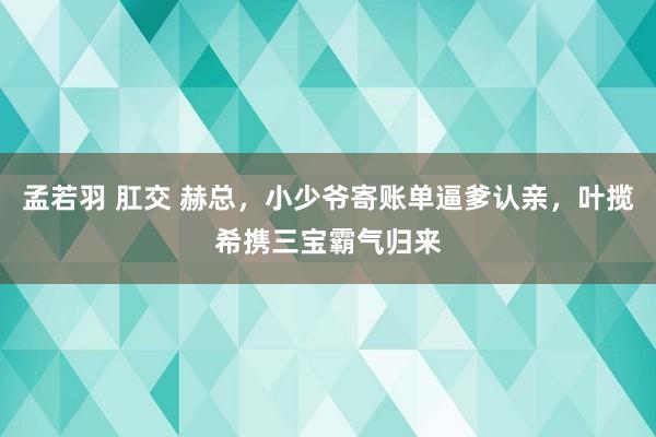 孟若羽 肛交 赫总，小少爷寄账单逼爹认亲，叶揽希携三宝霸气归来