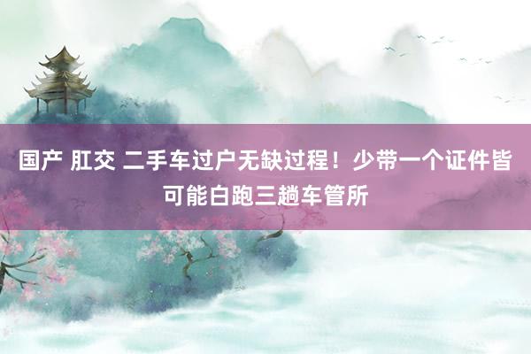 国产 肛交 二手车过户无缺过程！少带一个证件皆可能白跑三趟车管所
