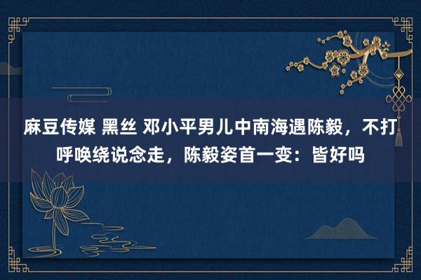 麻豆传媒 黑丝 邓小平男儿中南海遇陈毅，不打呼唤绕说念走，陈毅姿首一变：皆好吗