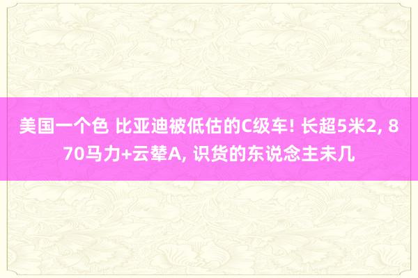 美国一个色 比亚迪被低估的C级车! 长超5米2, 870马力+云辇A, 识货的东说念主未几