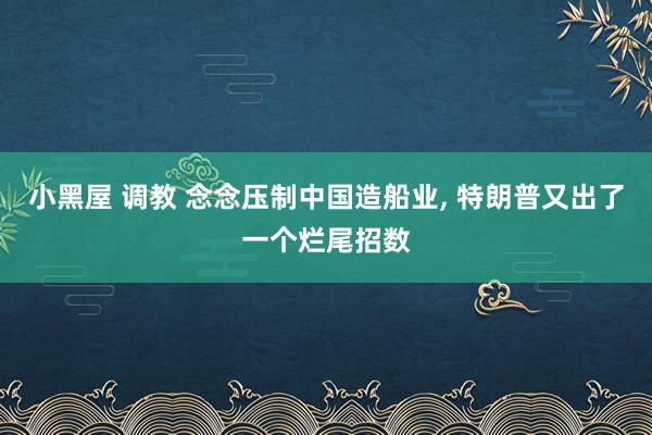 小黑屋 调教 念念压制中国造船业, 特朗普又出了一个烂尾招数