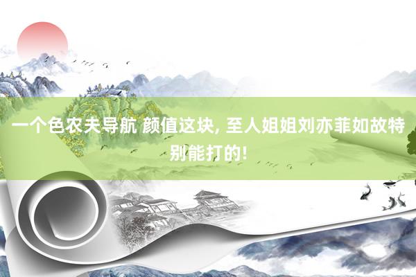 一个色农夫导航 颜值这块, 至人姐姐刘亦菲如故特别能打的!