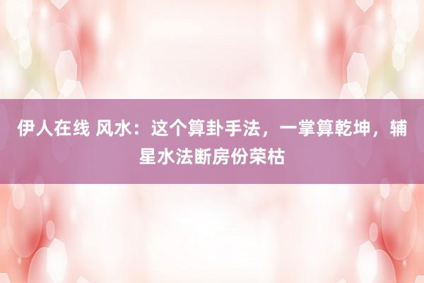 伊人在线 风水：这个算卦手法，一掌算乾坤，辅星水法断房份荣枯